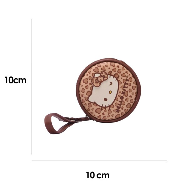 Monedero animal print Hello Kitty marrón