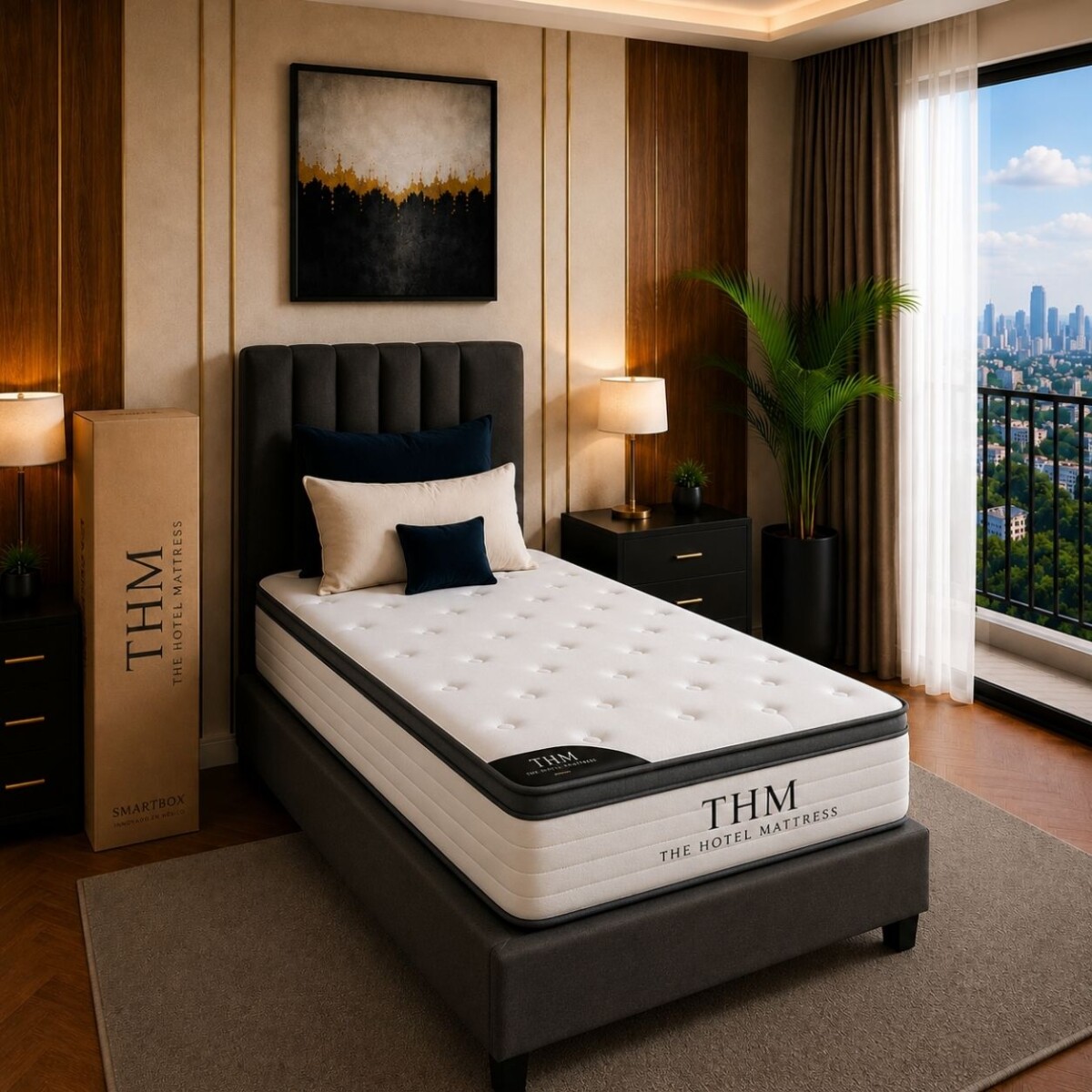 Colchon 1 plaza HAMPTONS Hybrid Ruthenium 
