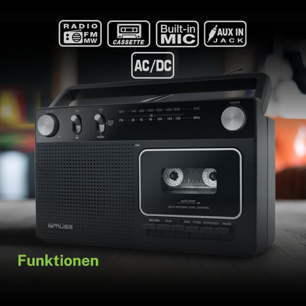 Radio Grabador Portátil M 152rc Am Fm Cassette Pilas RADIO GRABADOR MUSE M 152RC