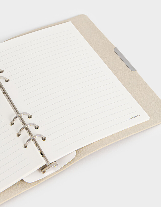 Anotadores Cuadernos y Memos Midori Con Cover De Pu, Cuaderno Y Sobre De Pvc - Blanco Crema