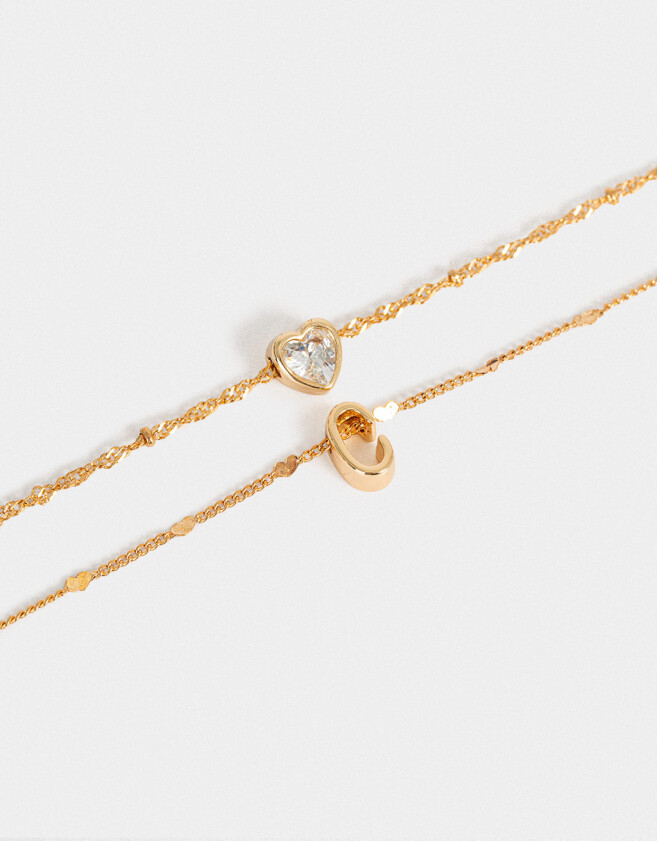 Collares Cortos Con cubic zirconia Collar Corto Cubic Inicial "c" - Dorado