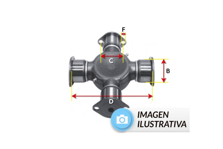 CRUCETA B:49.2mm C:61.9mm D:177.9mm F:3/8 CRUCETA B:49.2mm C:61.9mm D:177.9mm F:3/8