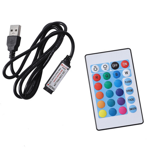 Controlador Cinta Tira Led Rgb Bluetooth USB DC + Control Color Blanco