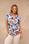 BLUSA MAGDA ESTAMPADO AZUL Y ROJO BLUSA MAGDA ESTAMPADO AZUL Y ROJO
