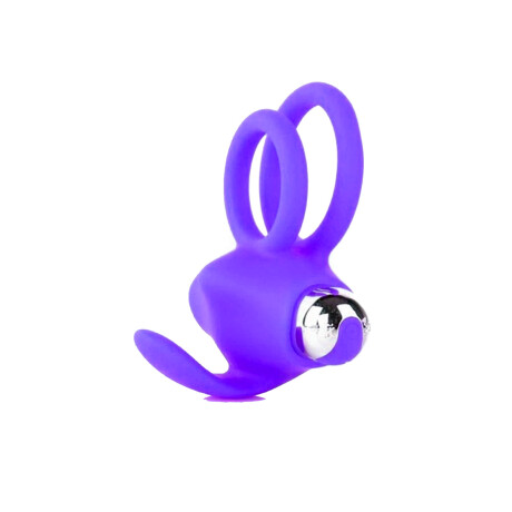 Anillo Vibrador Rabbit Doble Recargable USB Violeta