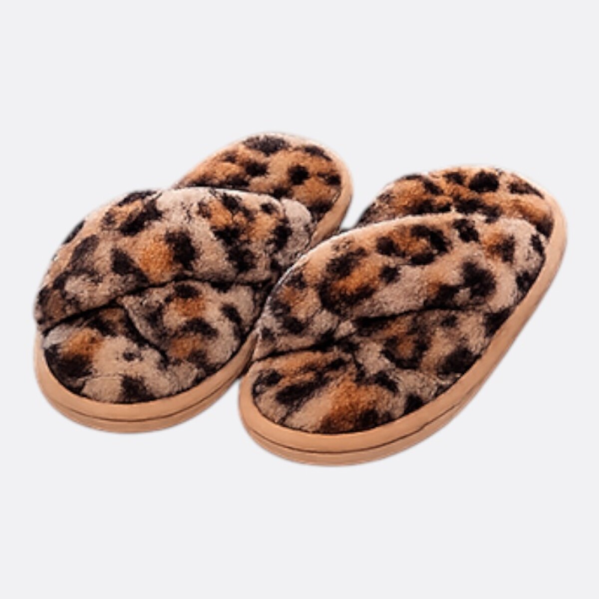 Pantuflas Cruzadas Animal Print Colores - Print Marrón 