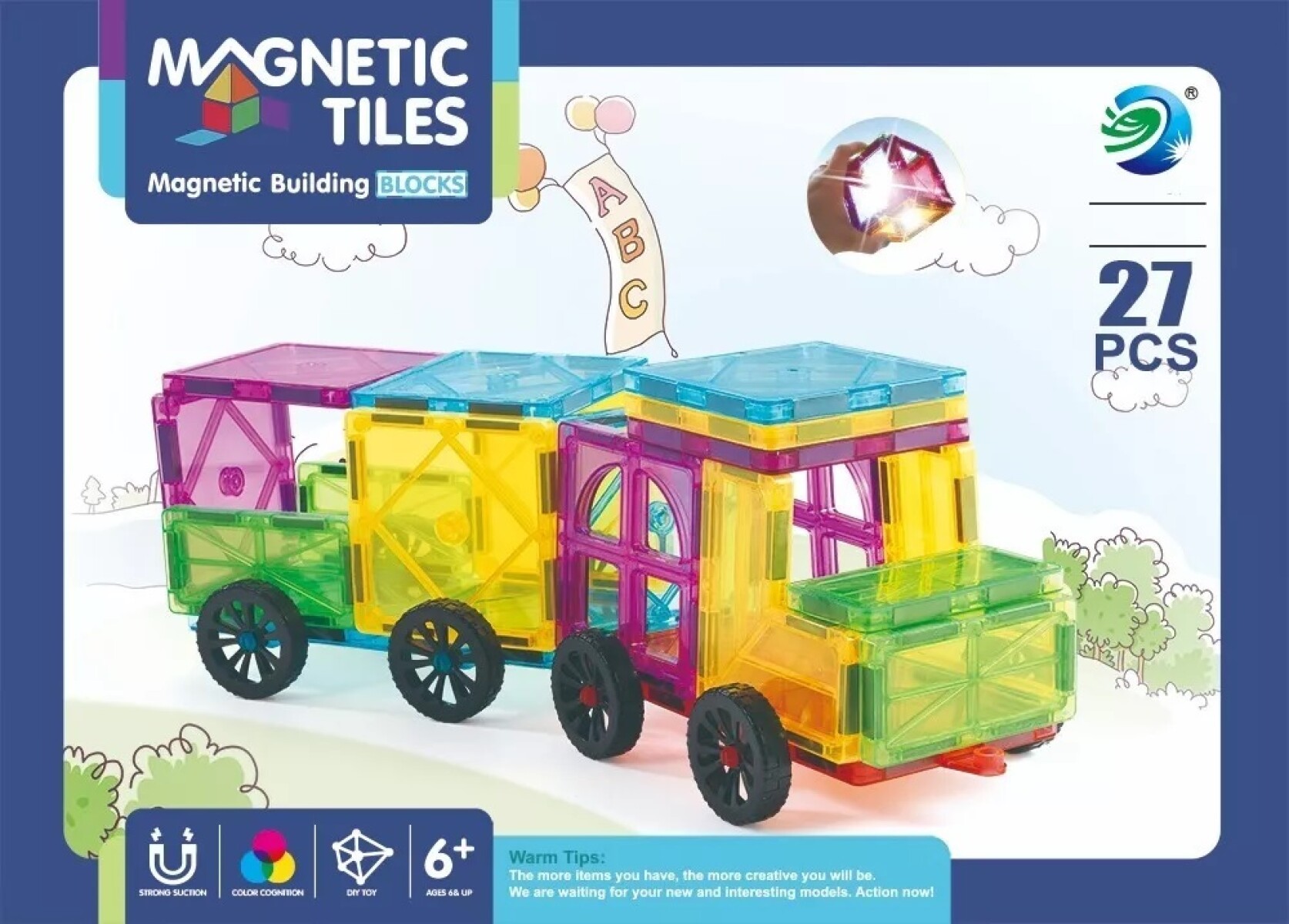 Bloques Magnéticos 27 Pcs – Magnetic Tiles 