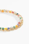 Pulsera doble cadena y piedras dorado