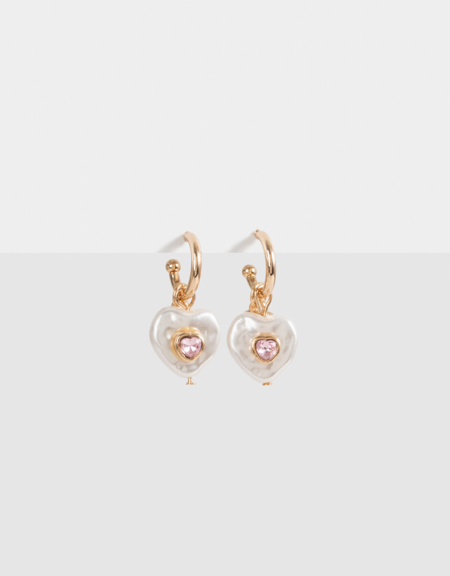 Aros Argollas Con perlas Aros Argolla Con Perla - Dorado