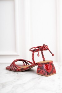 Sandalia Snake Animal Print Rojo