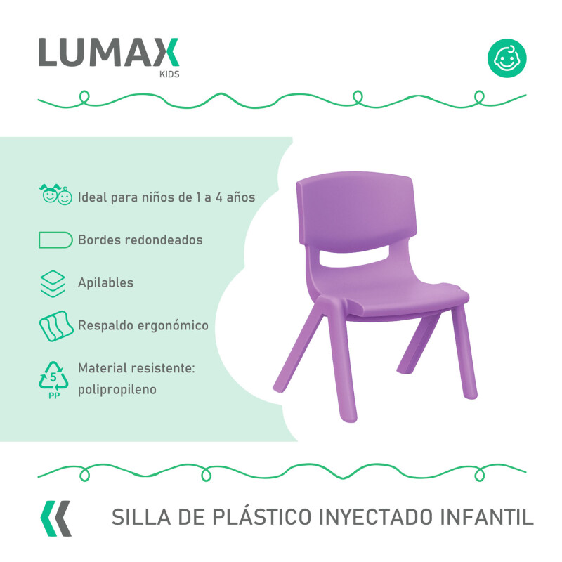 Silla para niños en plástico inyectado colores Violeta