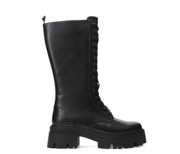 Bota TOLLER de caña alta acordonada Black