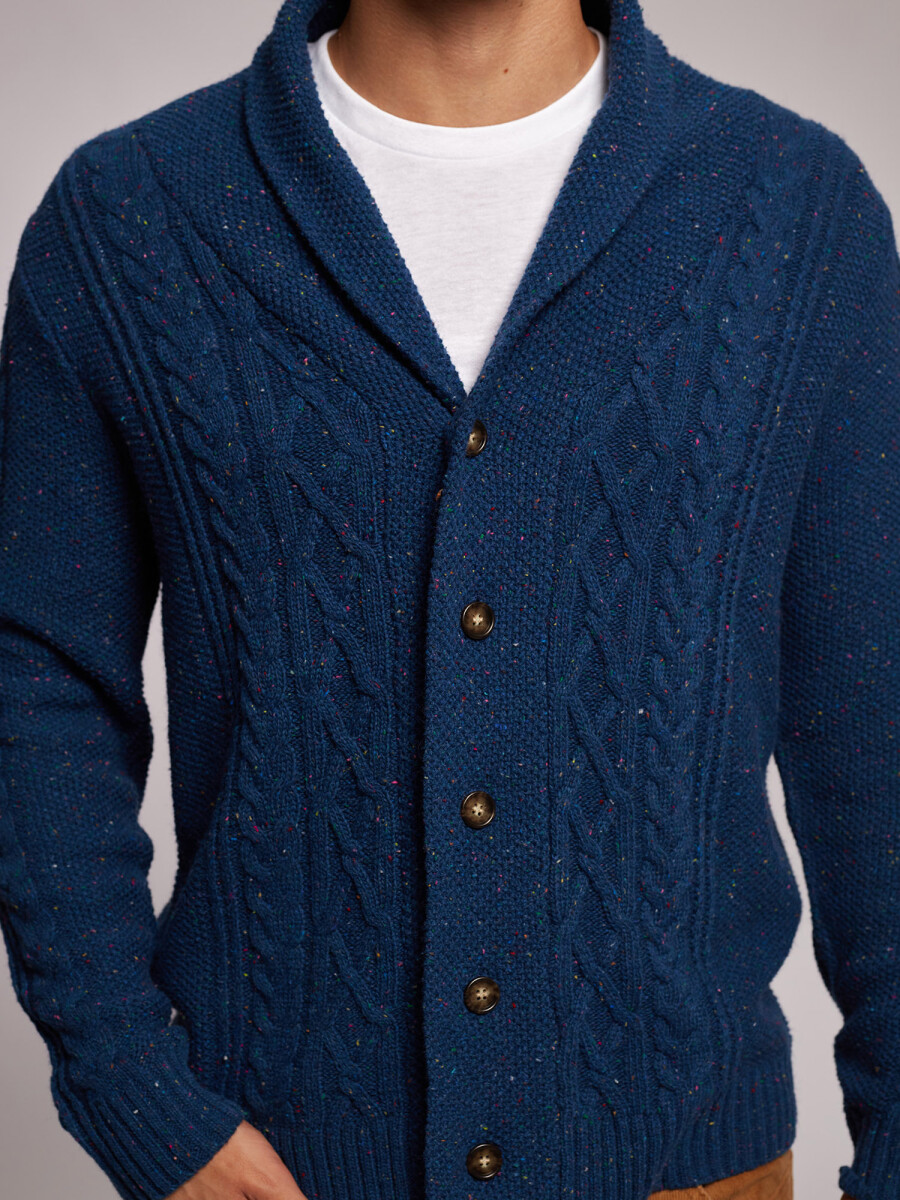 Cárdigan boutonne - azul marino 