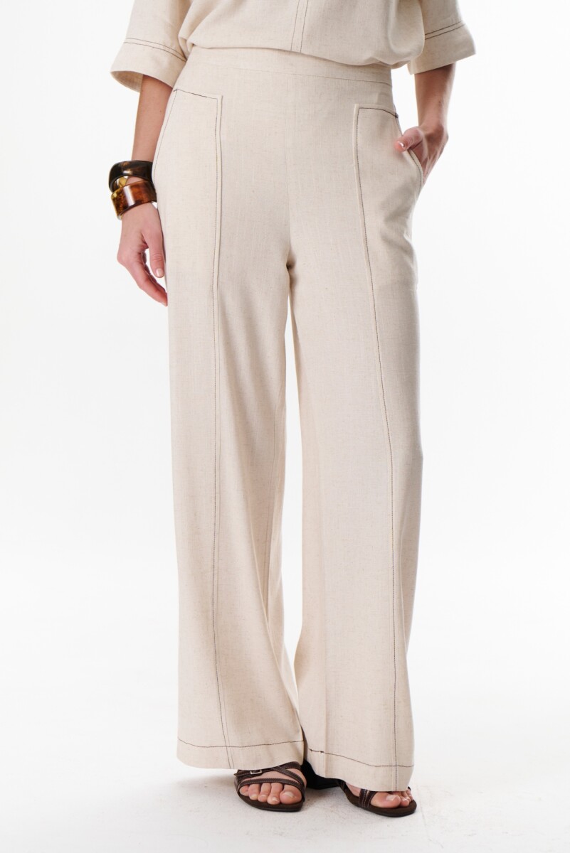 PANTALON LINO POCKET - BEIGE 