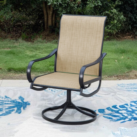 Set X2 Silla Jardin Patio Giratoria 360 Reclinable Beige