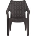 Silla De Plastico Con Posabrazos Apilable Negro
