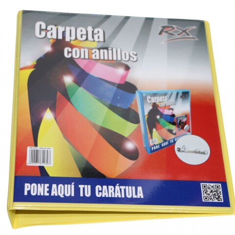 CARPETA TIPO CANGURITO BIBLIORATO 3 ANILLOS LICEAL COLOR AMARILLO