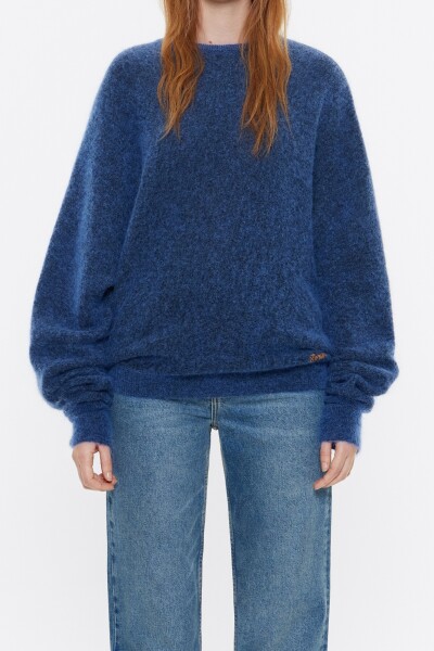 JERSEY GIRADO MOHAIR Azul