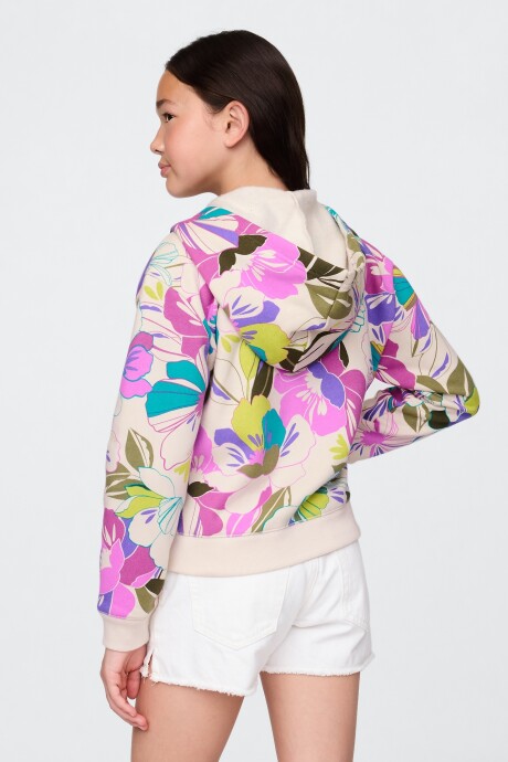 Buzo Canguro Con Cierre Logo Gap Sin Felpa Niña Sp Floral Logo