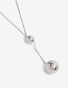 Collares Largos Metal Collar Largo Bolón - Plateado Rodio