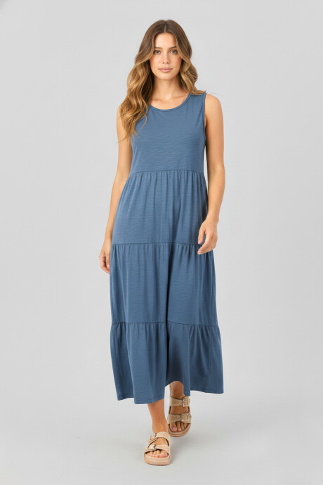 Vestido Cincelyv Azul Piedra