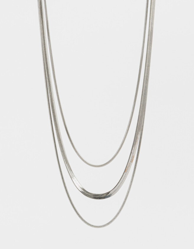 Collares Cortos Acero quirúrgico Collar De Acero Quirúrgico - Plateado