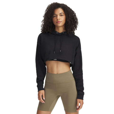 UA Icon Terry Crop Hoodie-YLW BLK-001