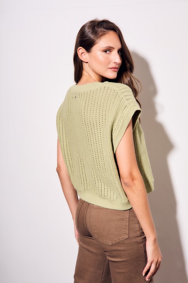 Chaleco Lurex Pistacho