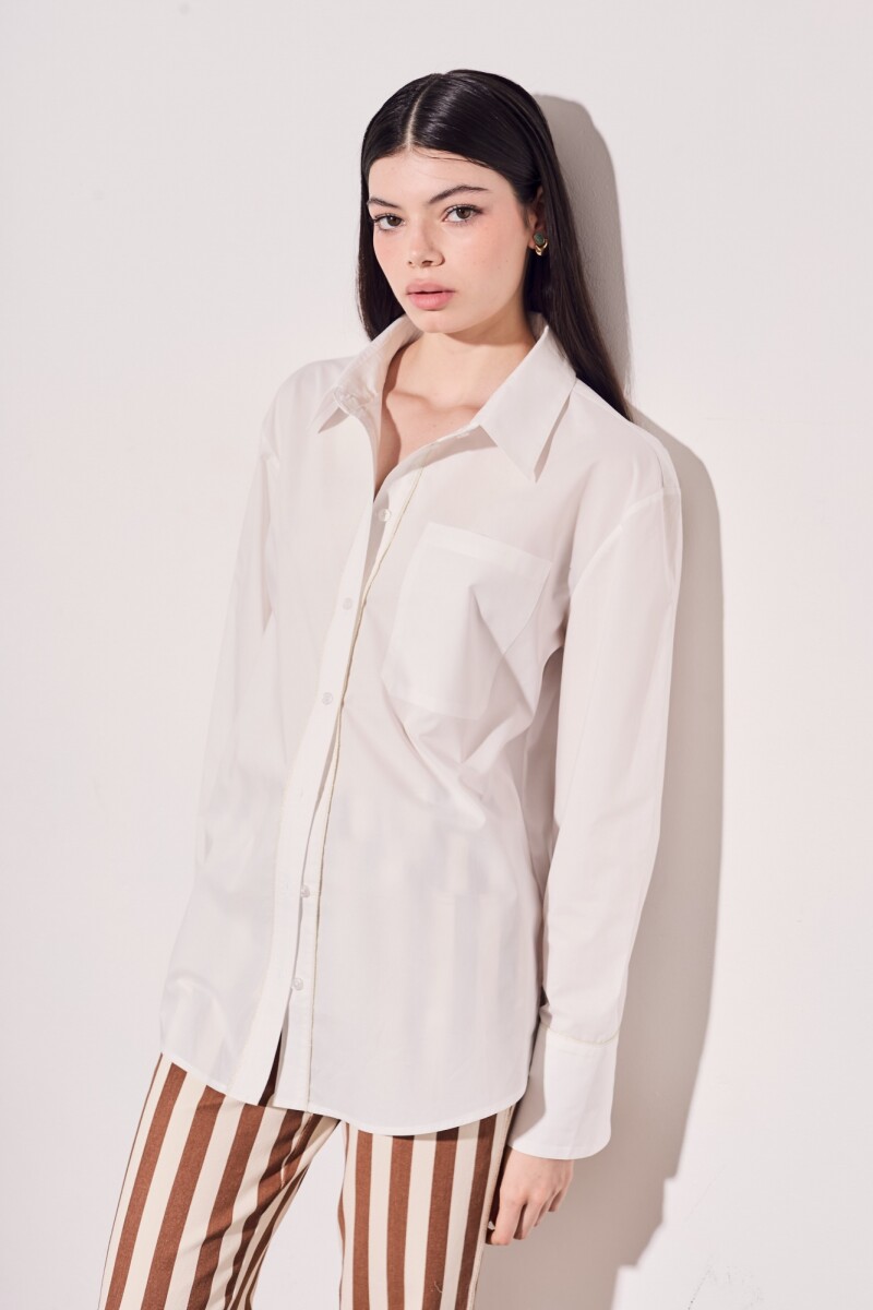 Camisa Detalle Lurex Nácar