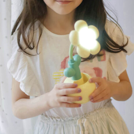 Lámpara de escritorio flor base redonda – diseño infantil Amarillo