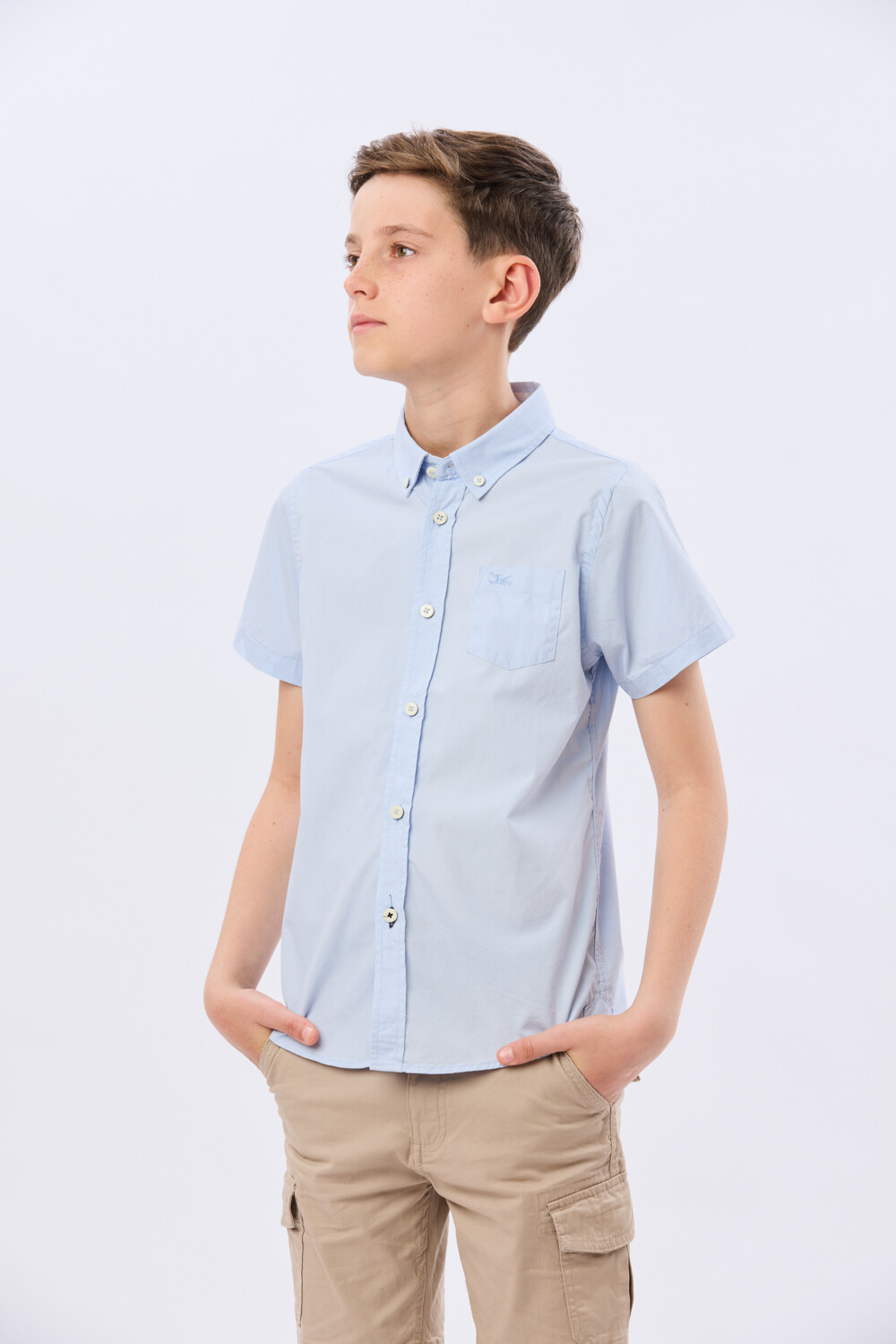 CAMISA LISA Celeste