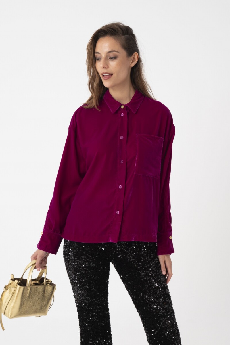 Camisa con bolsillos delantero Violeta
