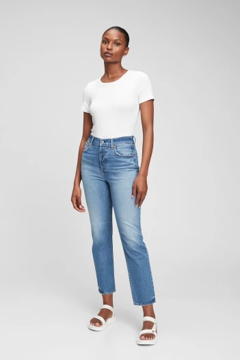 Jean Cheeky Straight Tiro Alto Mujer Medium Indigo 8
