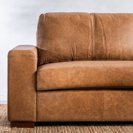 Sillón Cuero Deeni 3 Cuerpos Amendoa U