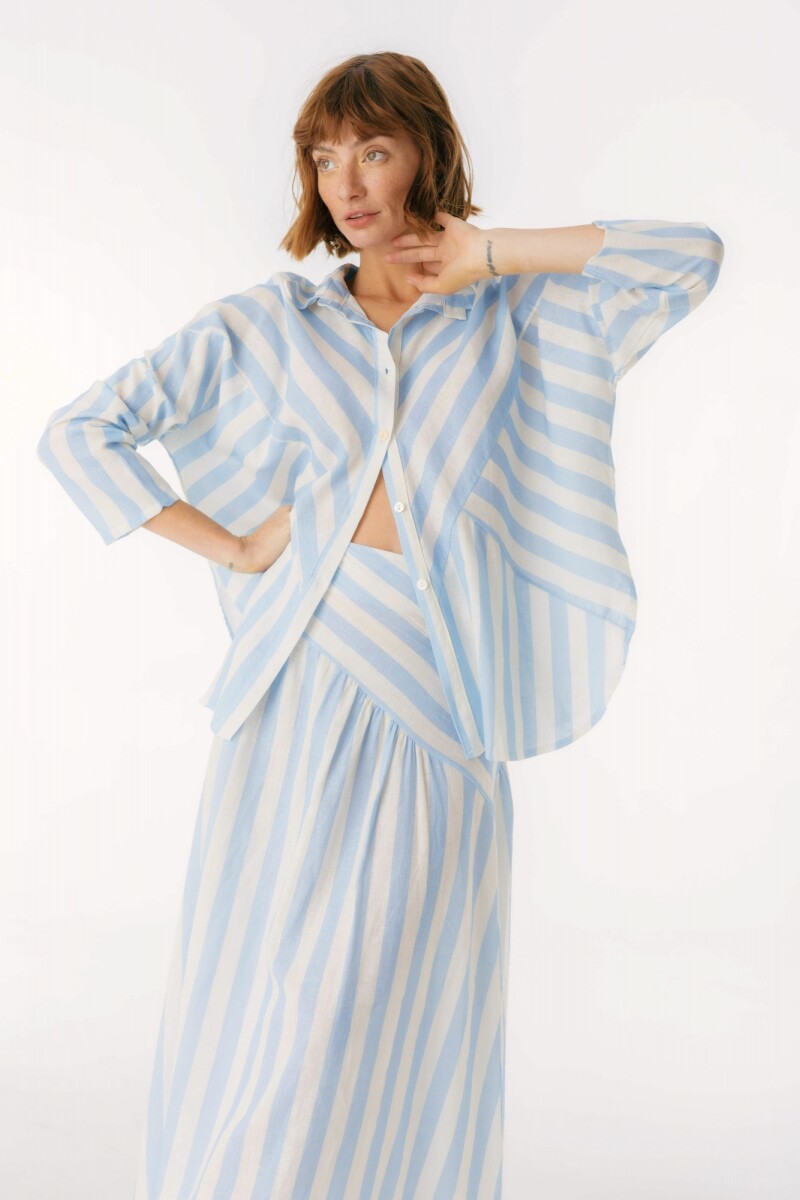 Camisa Zeia Rayas Celeste