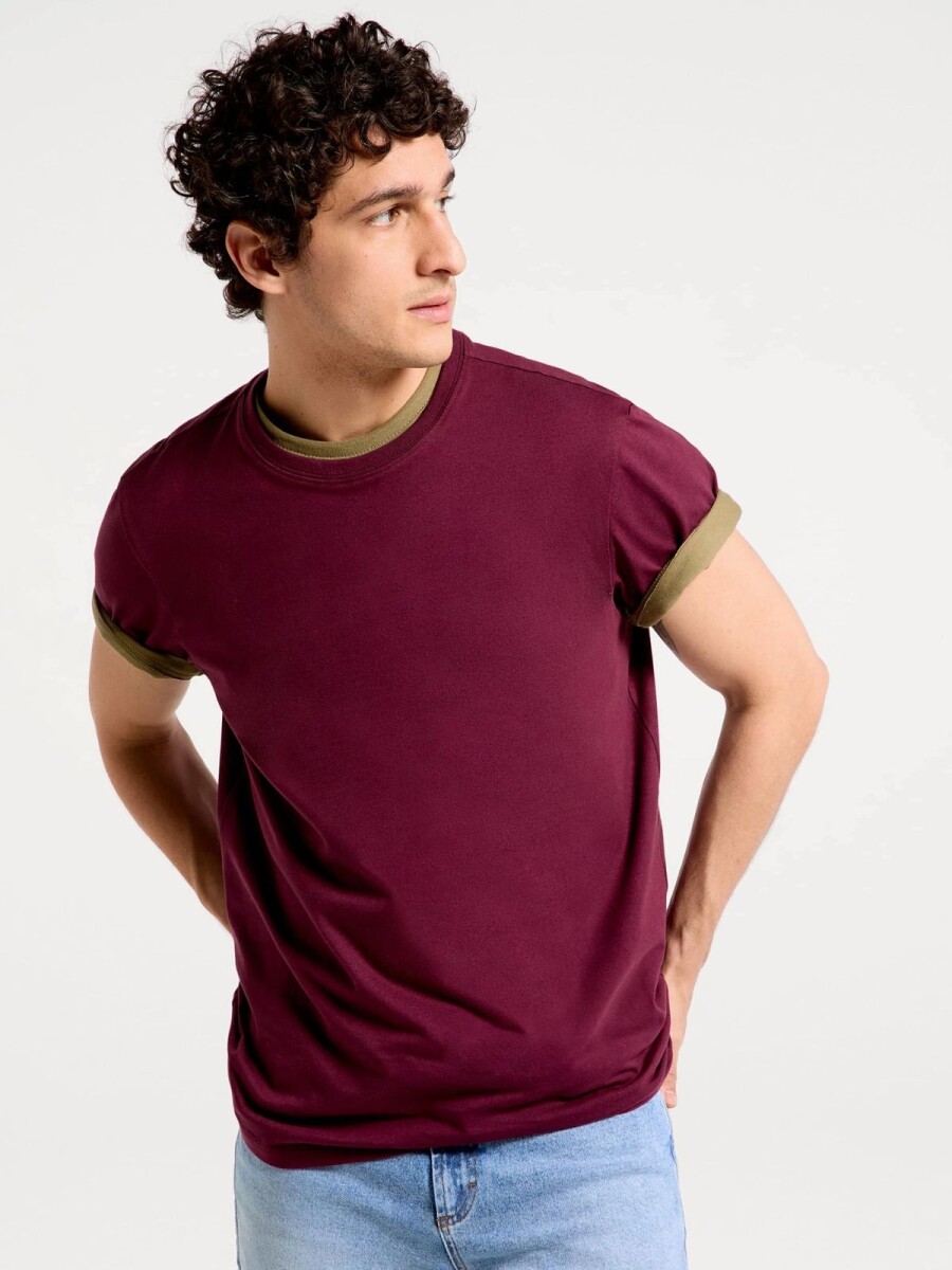 CAMISETA BÁSICA MANGA CORTA - BORDEAUX 