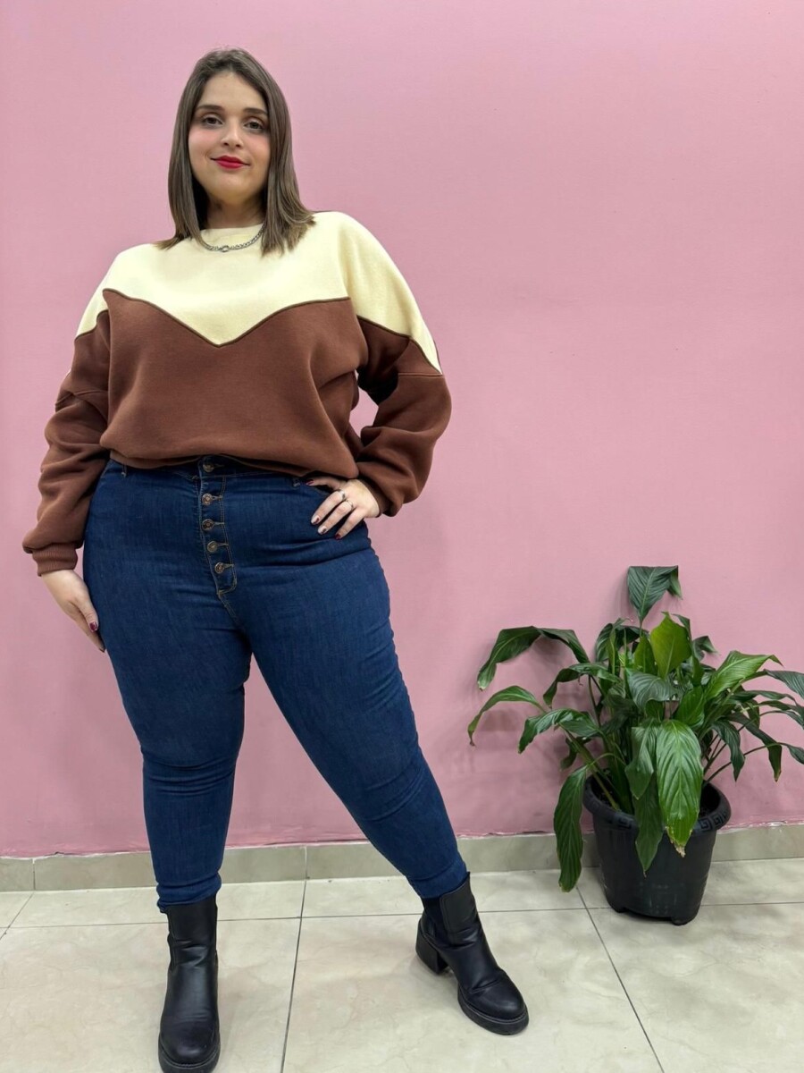 Buzo Mocca Beige y choco