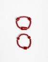 Pulseras Elásticas Sets Acrilico Set De Pulseras Elásticas - Rojo Medio