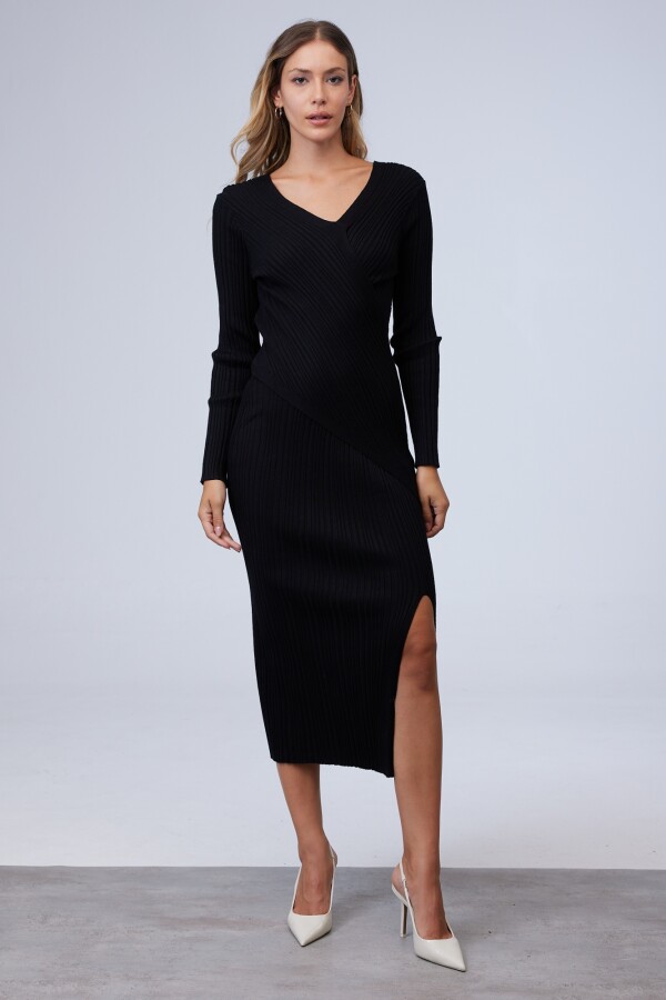 Vestido Rib Cruzado NEGRO
