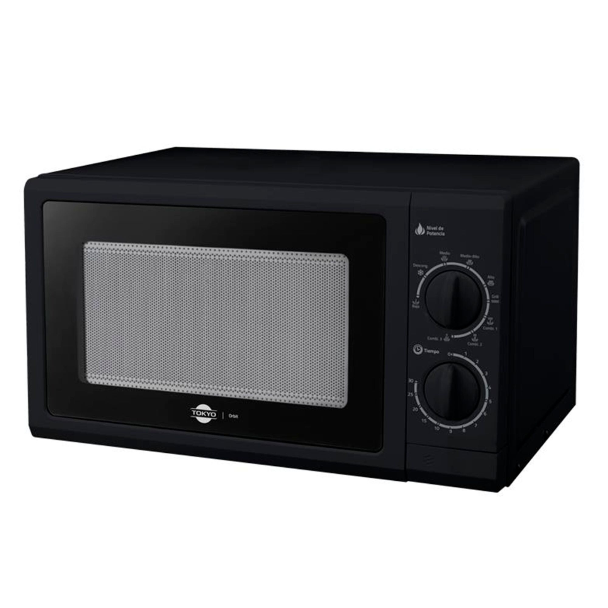 Microondas Tokyo Orbit 25 Litros Manual Con Grill Negro