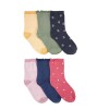 Set Medias Carters x6 Toddler Azul Flores Mostaza Set Medias Carters x6 Toddler Azul Flores Mostaza