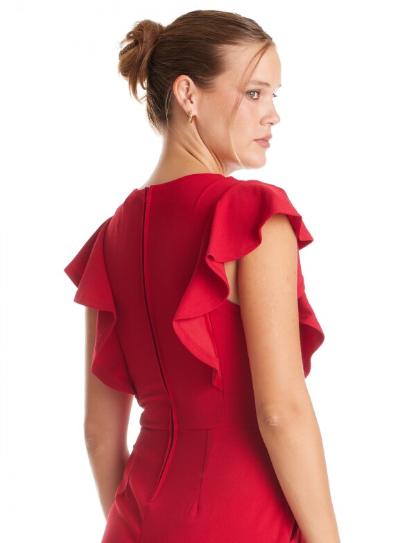 Enterito Crepe Manga Volado ROJO