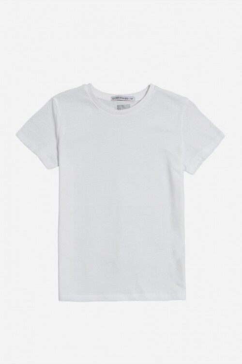 T-shirt manga corta lisa BLANCO