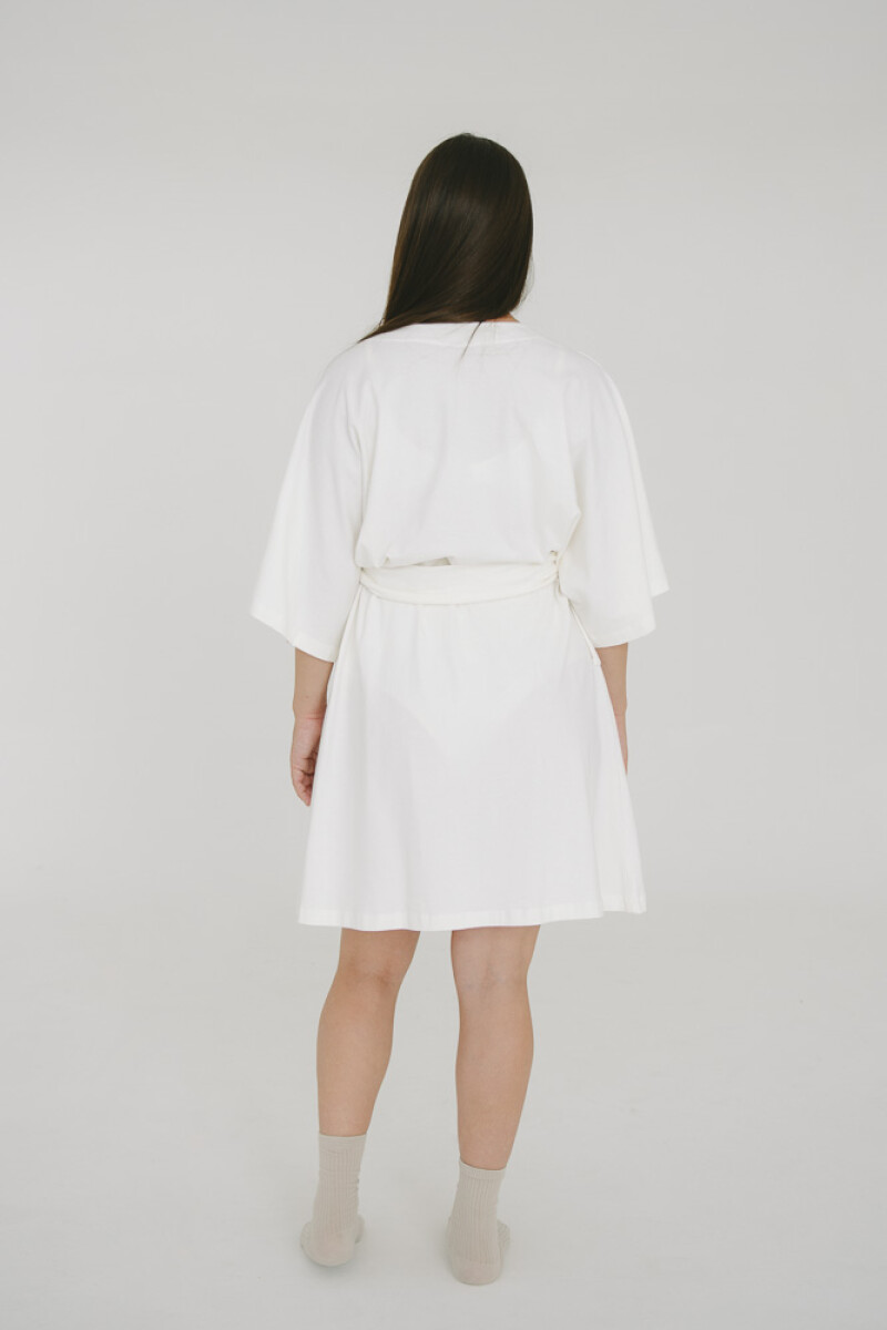 Bata Maternal Aurora Algodón – Embarazo y Lactancia Crema