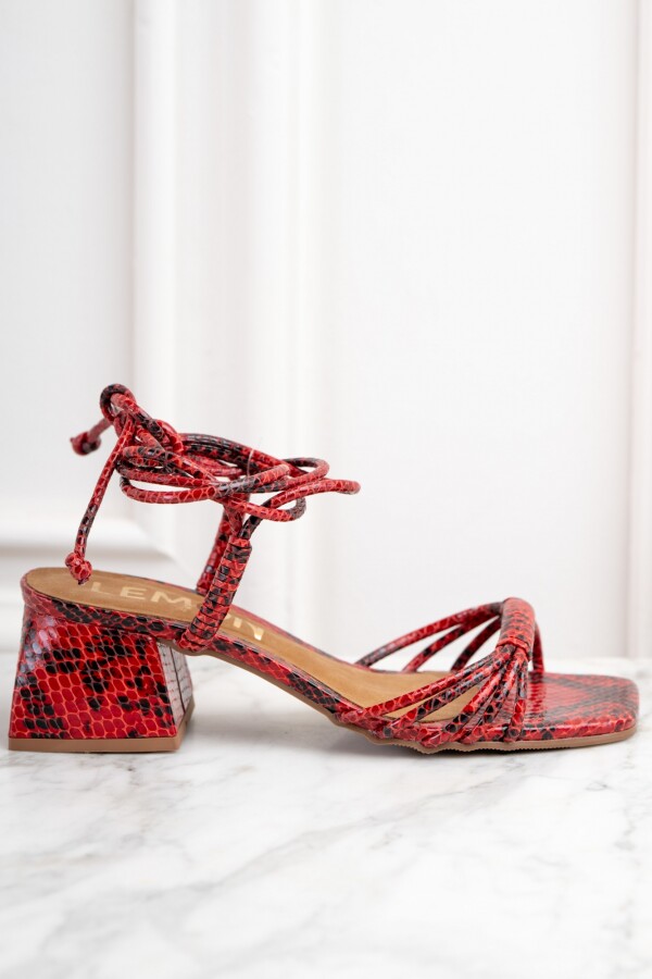 Sandalia Snake Animal Print Rojo