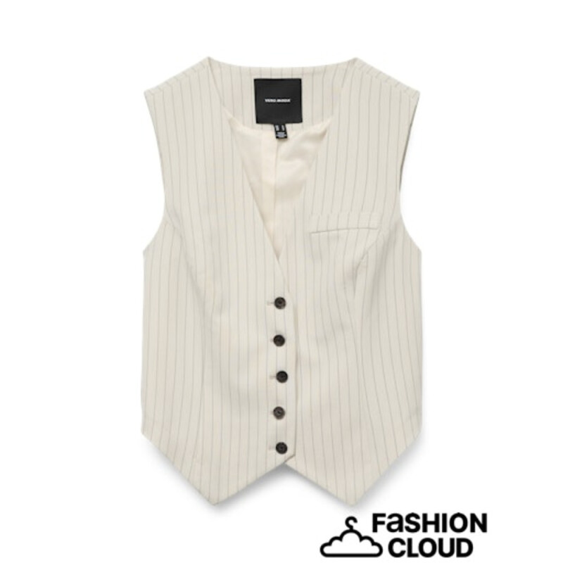 VMTROIAN SL PINTRIPE TAILORED VEST OATMEAL