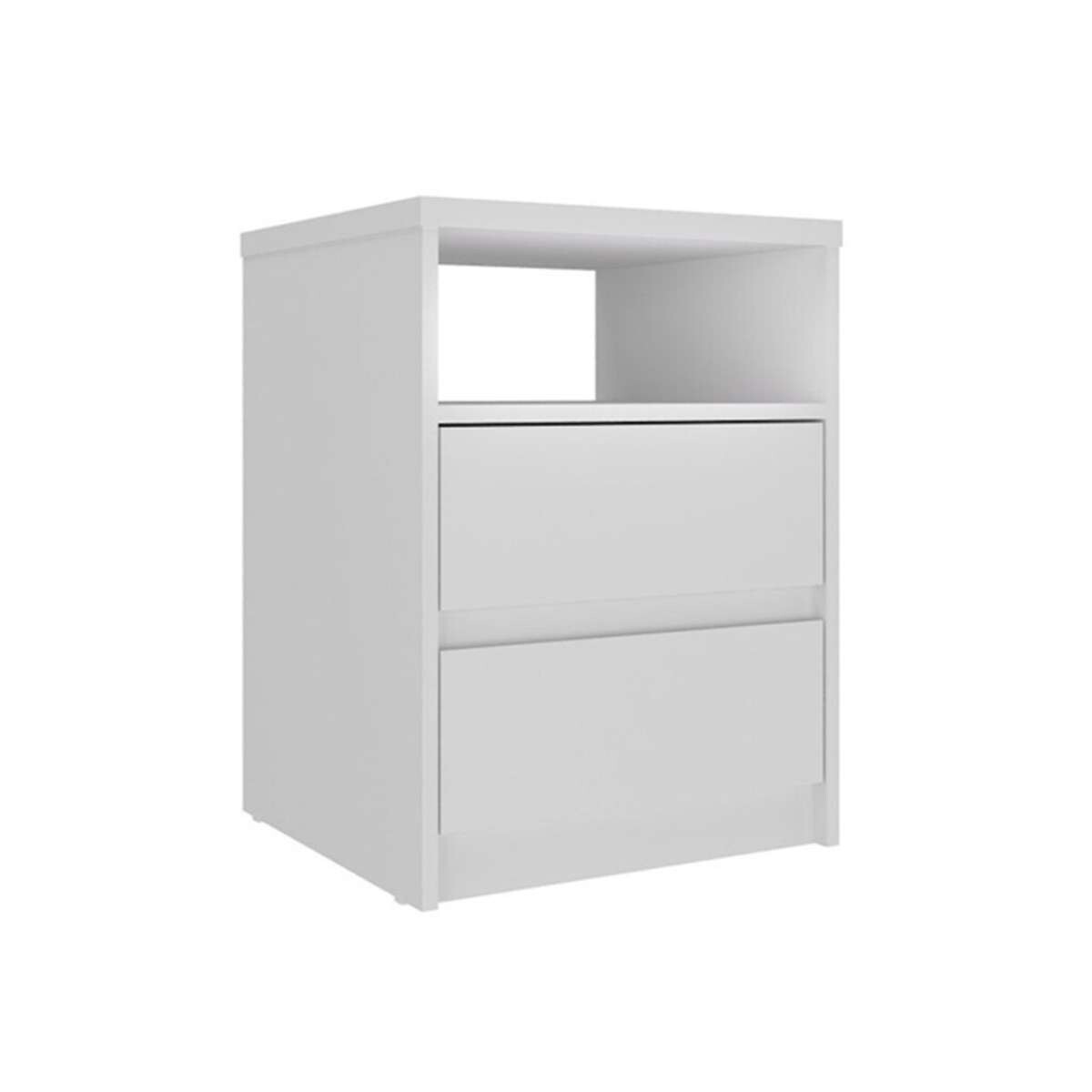 Mesa de Luz 2 Cajones SOUTH Plus - Blanco 