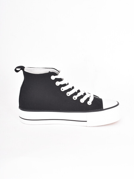 ZAPATILLA PLATAFORMA CAÑA ALTA NEGRO