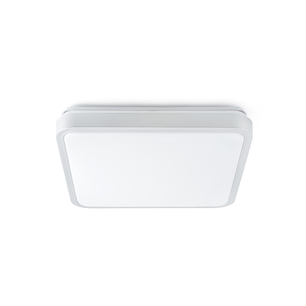 Plafón cuadrado LED plateado 20W 1600Lm luz cálida ILU01535