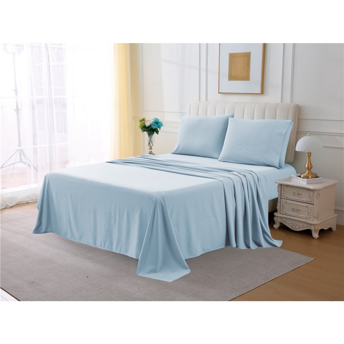 JGO SABANA ALG 144H TWIN 90x190+30CM AZUL 